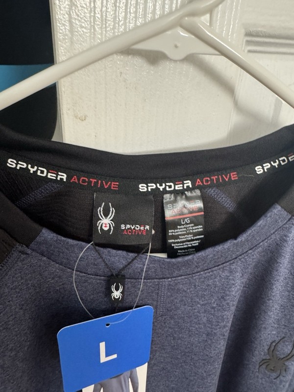Spider Active Men’s Long Sleeve Shirt - Blue, Black - Active Wear - Size Large gallery