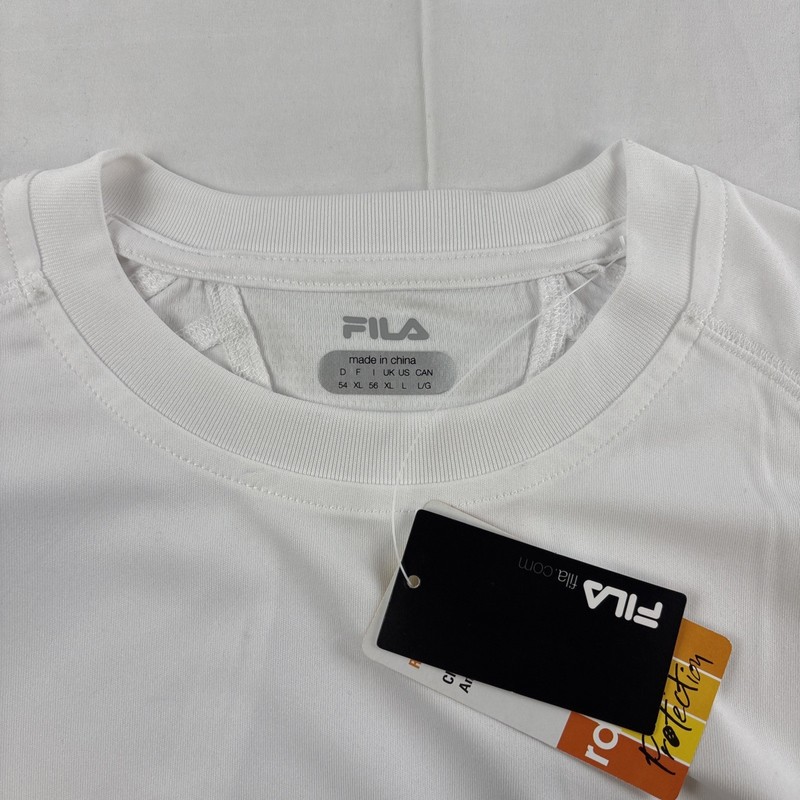 Fila Shirt Men’s Large Essenza Colorblock Crew White Navy Athletic New Nos gallery