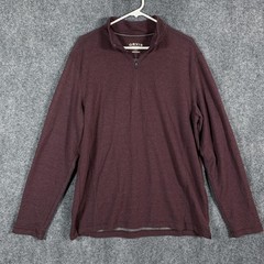 Orvis Pullover Mens Large Burgundy Quarter Zip Classic Collection Stretch