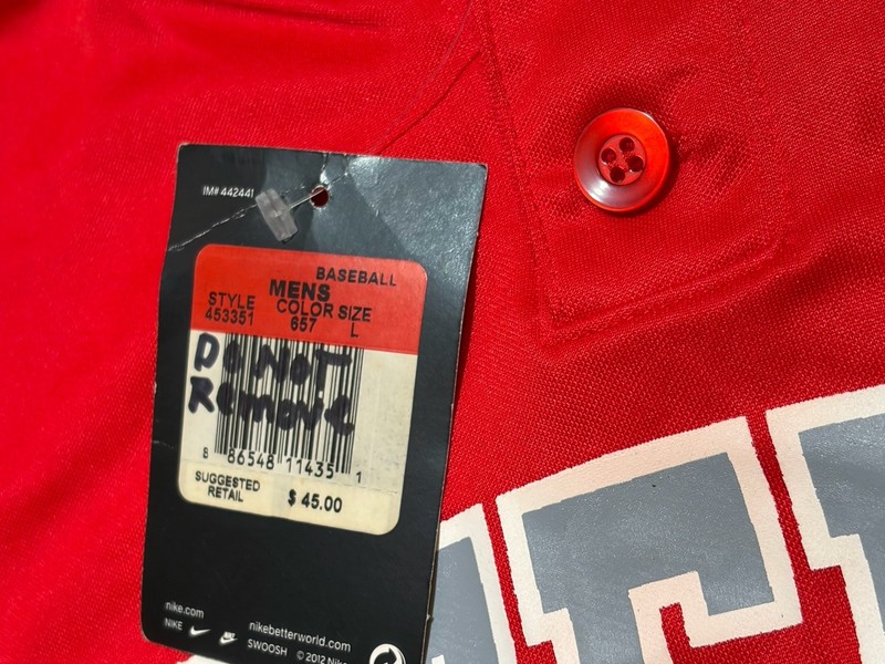 Nike Team Mater Dei High School Monarchs Baseball Dri-Fit Large NEW Jersey Shirt gallery