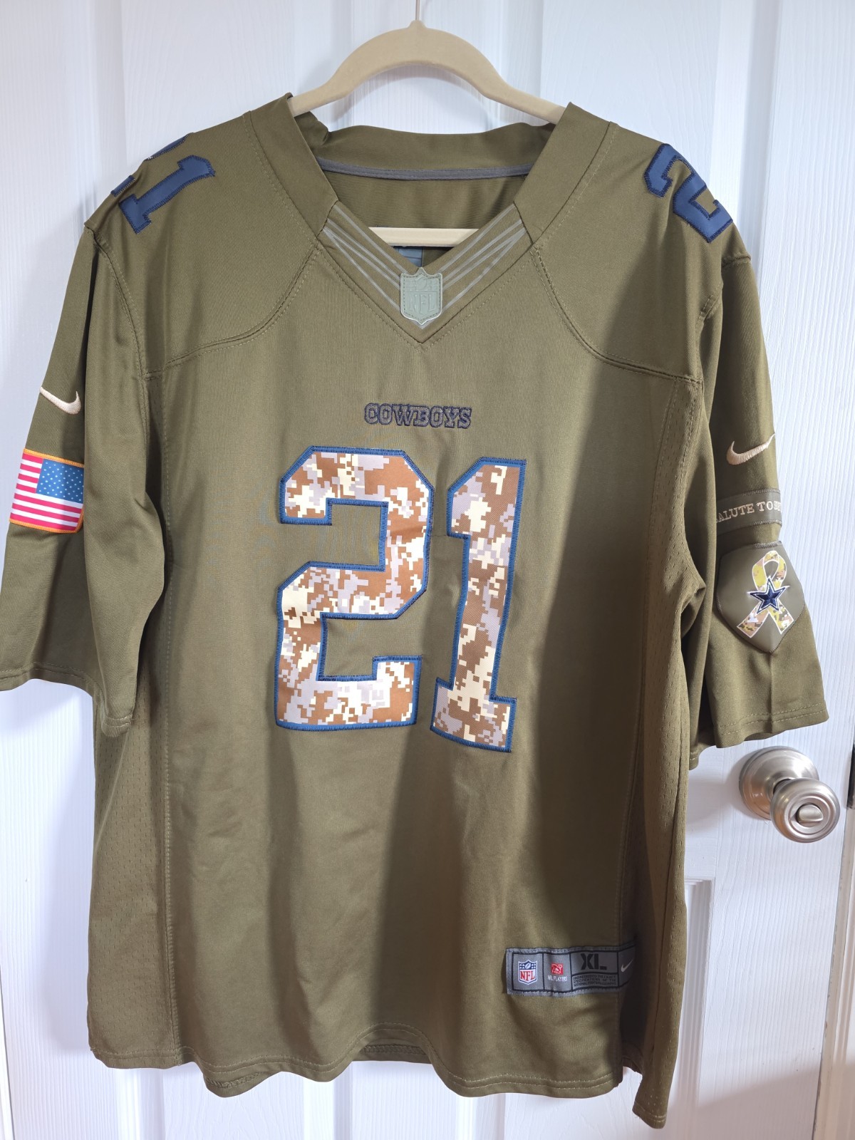 Dallas Cowboys Salute To Service Camo Green NFL Official Jersey Size XL gallery