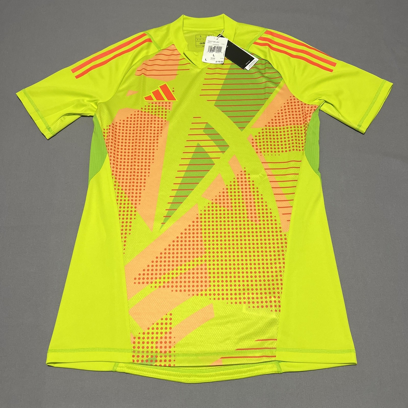 Adidas Shirt Mens L Yellow T24 P GK JSY Jersey Soccer Breathable 100% Polyester gallery