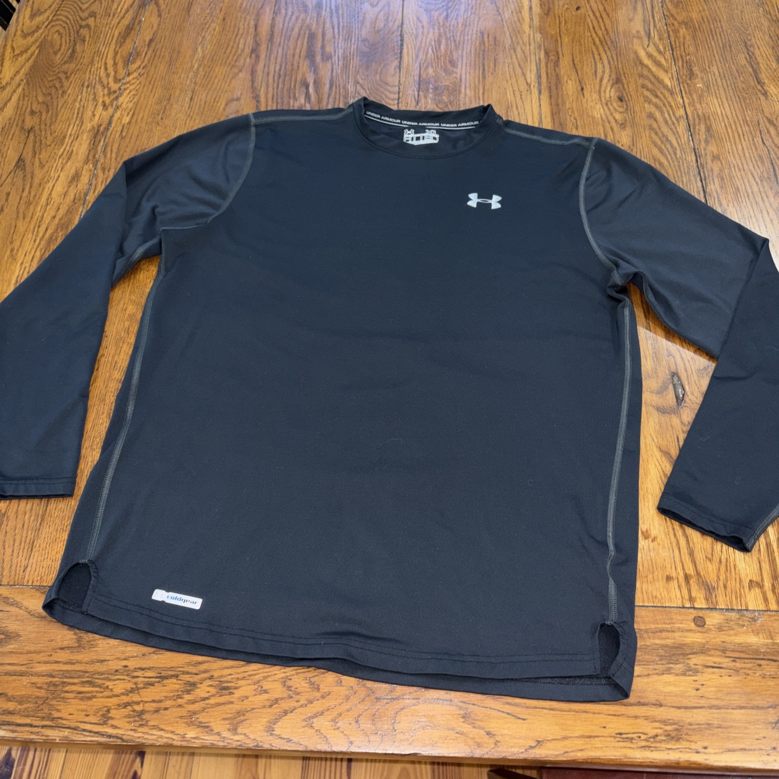 Under Armour Cold Gear Long Sleeved Black Compression Athletic Shirt Men's Large gallery