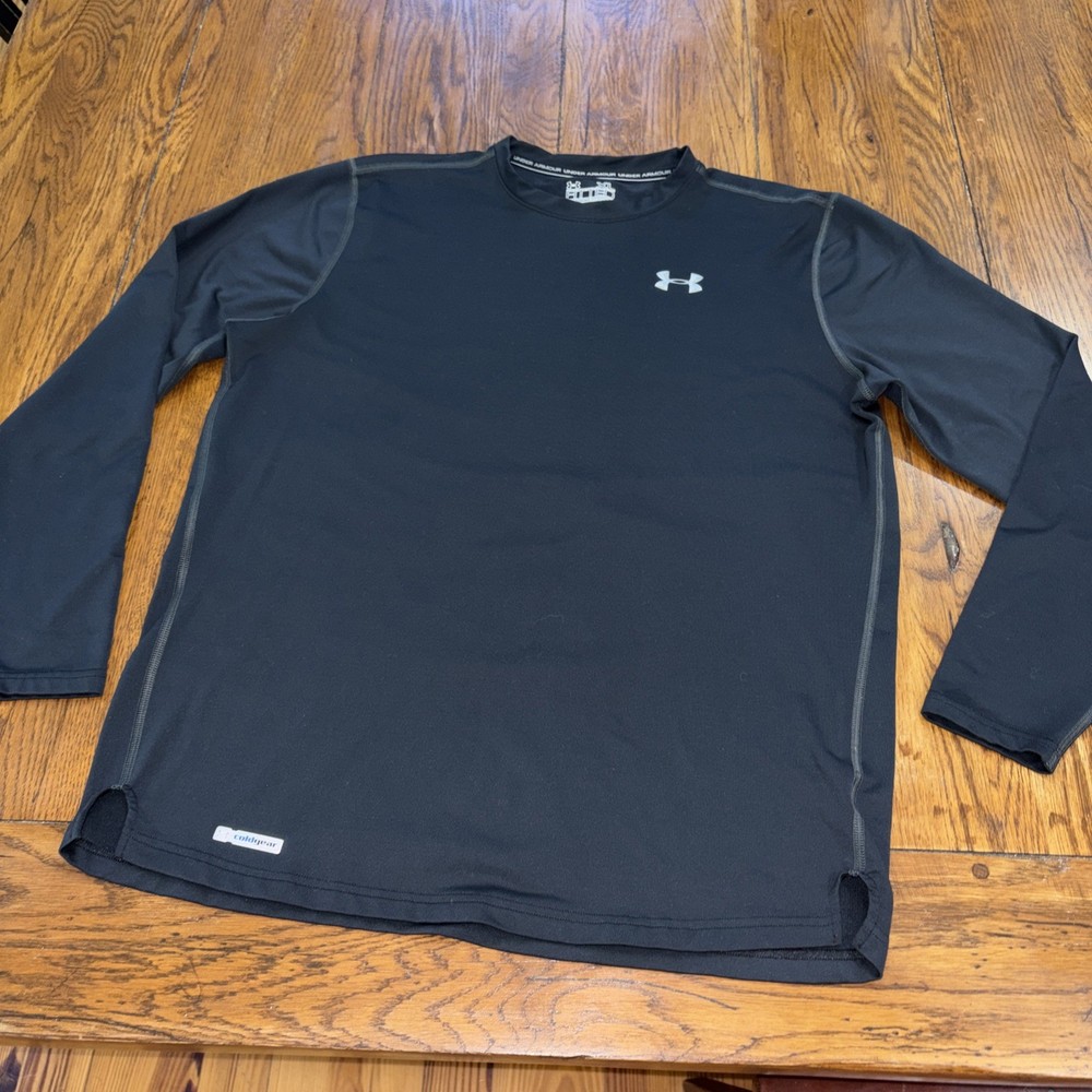 Under Armour Cold Gear Long Sleeved Black Compression Athletic Shirt Men's Large