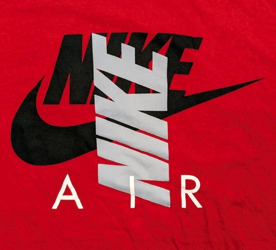 Nike Air Mens Size Large Cotton Short Sleeve Graphic Logo T-Shirt in Red 1331 gallery