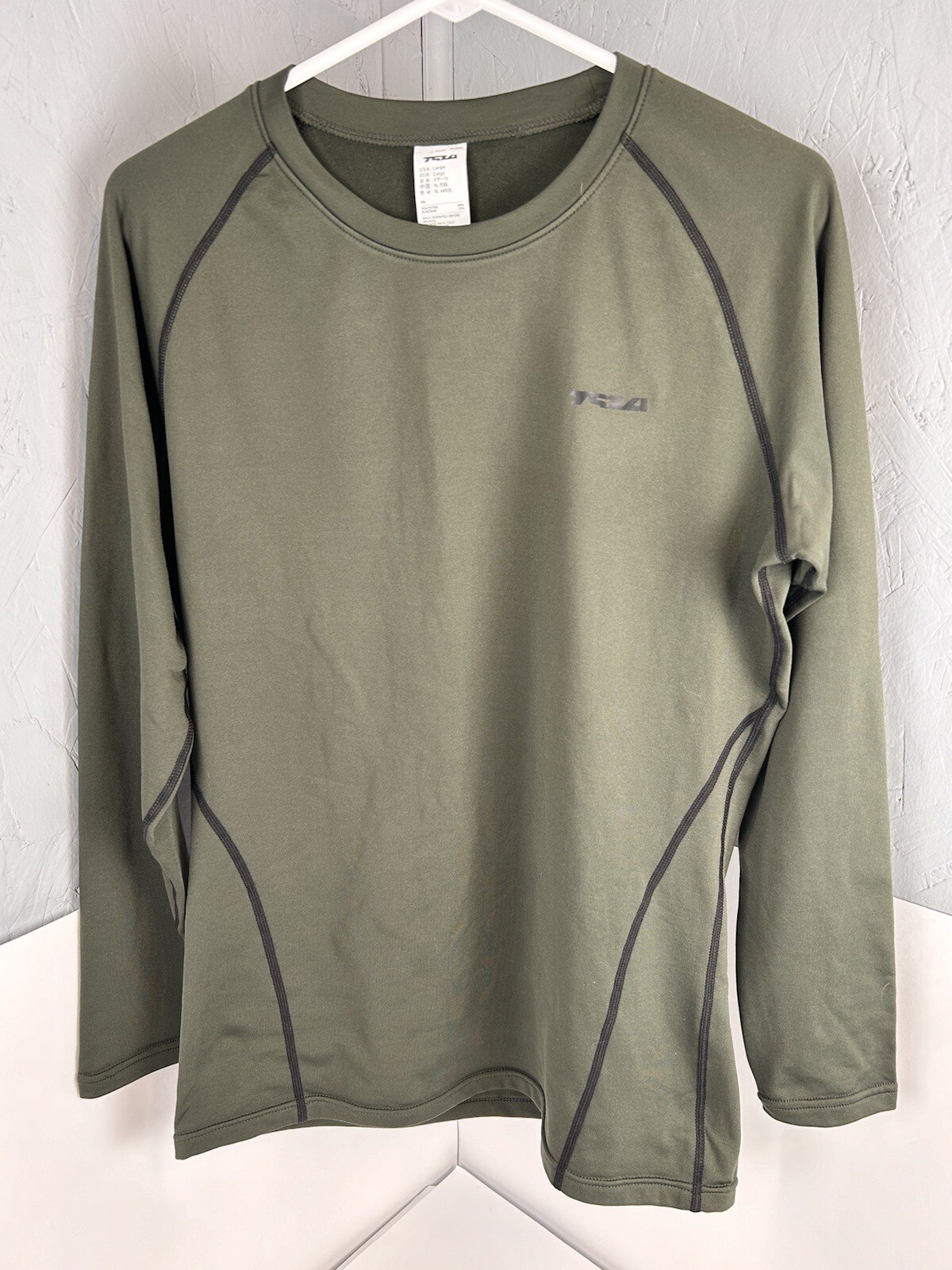 Men’s Tesla Long Sleeve Compression Shirt Size Large Green Workout TSLA gallery