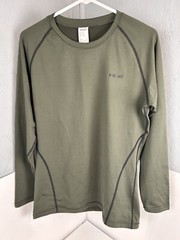 Men’s Tesla Long Sleeve Compression Shirt Size Large Green Workout TSLA