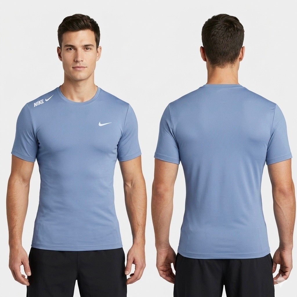 Nike Pro Hypercool Mens Compression Shirt Blue Short Sleeve Training Top Large gallery