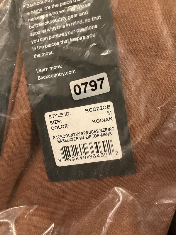 Backcountry Baselayer Top Winter Shirt Men's 1/4 Zip Mid Weight Brown Size M gallery
