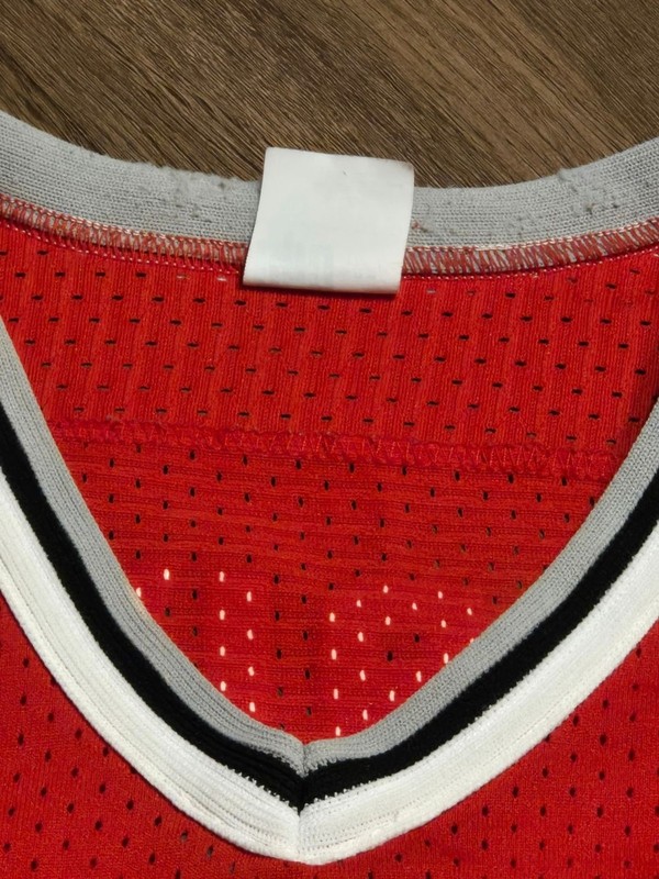 Kansas City Blades Red Hockey Jersey with Black & Gray Stripes... Large gallery