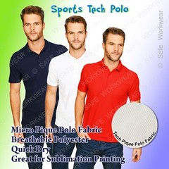 Activewear Tech Pique Polo Shirt Ultra Cool Quick Dry Breathable Fabric Unisex