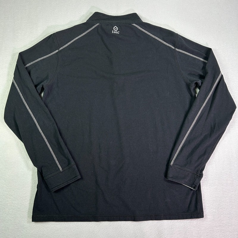 Tasc Performance Men's 1/4 Zip Pullover Large Black Bamboo New Orleans Stretch gallery