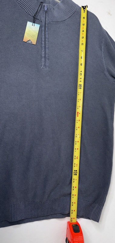Ocean + Coast 1/4 Zip Long Sleeve Pullover Mens Heather Blue Soft Size L gallery