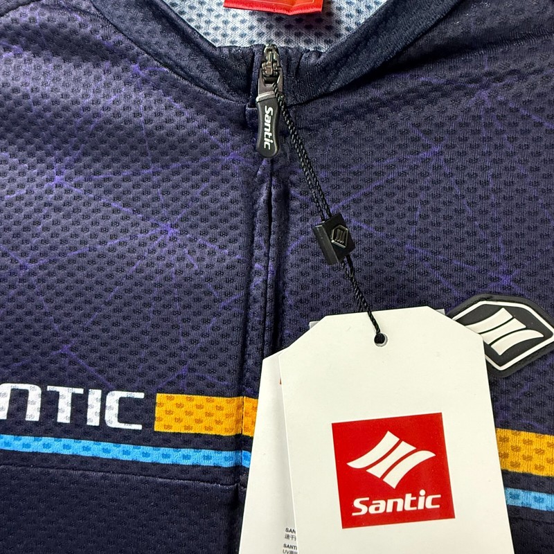 Santic Cycling Jersey Mens Small Shirt Blue 170/88A Reflective Mesh 3 Pocket gallery