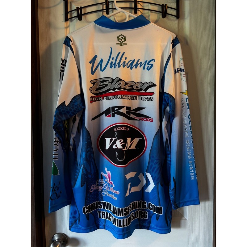Mens Blazer Boats Fishing Jersey Long Sleeve Blue White Chris Williams gallery