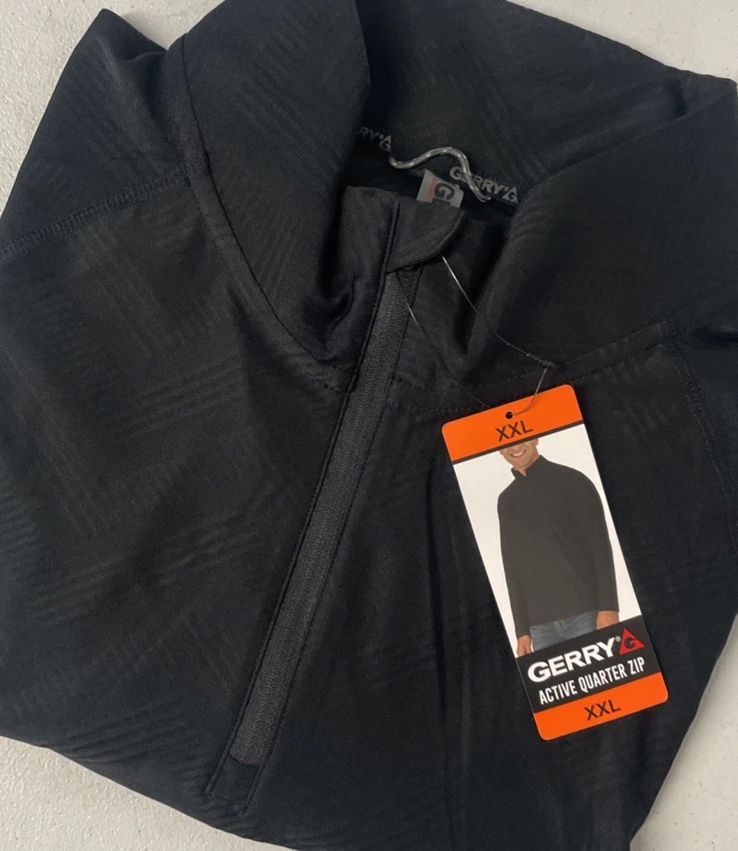 GERRY Men's Active Quarter Zip Regular Fit Pullover Shirt XXL Stretch BLACK 1/4 gallery