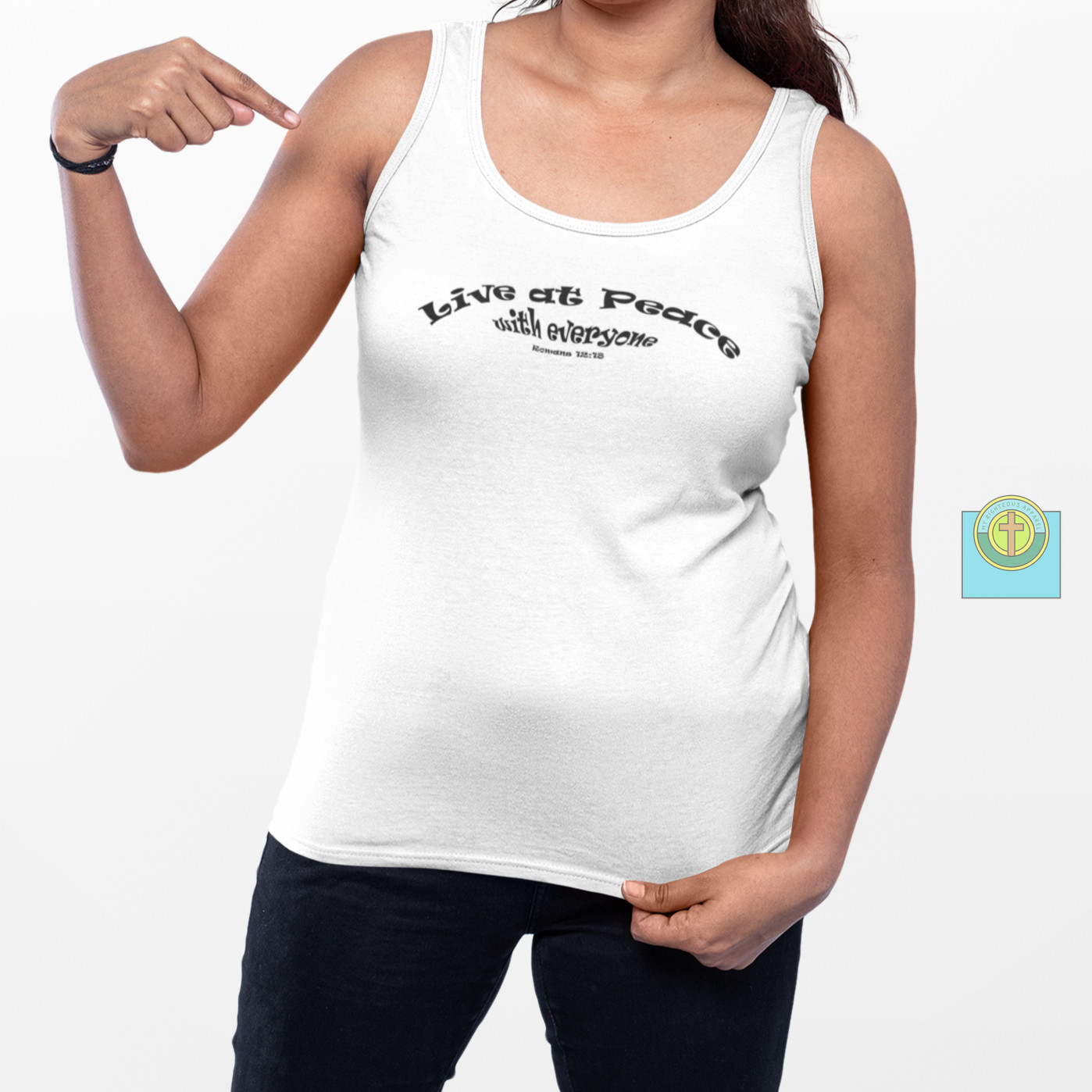 Next Level Ideal Racerback Tank "Live at Peace" gallery