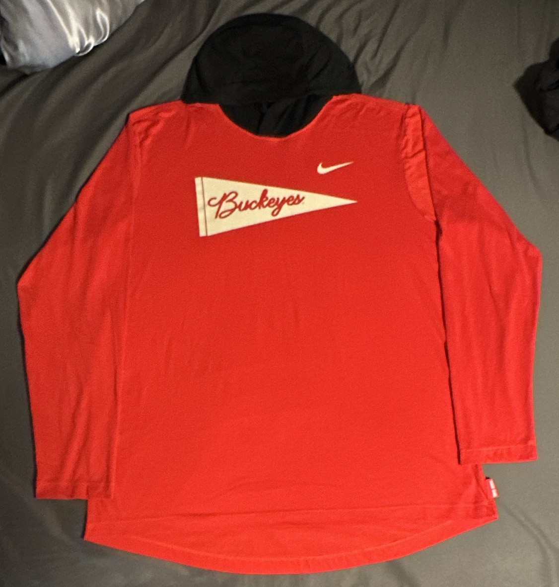 Nike Dri-FIT Ohio State Buckeyes Red Long Sleeve Athletic Hooded Tee L gallery