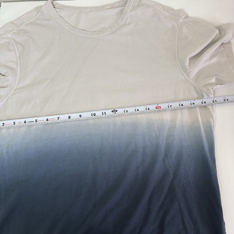 Lululemon Mens Large 5 Year Basic Tee T-Shirt short sleeve Ombre White / Blue gallery