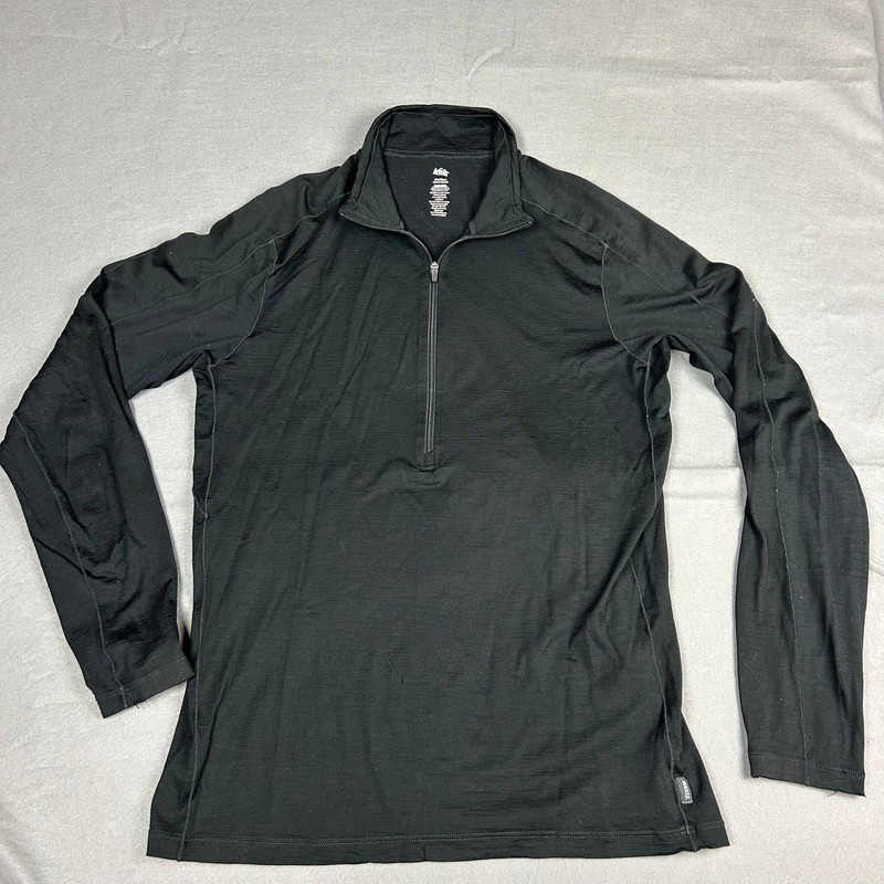 REI Co-op Pullover 1/4 Zip Merino Wool Base Layer Mens Medium Black gallery