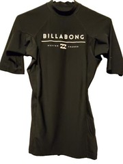 Billabong Black 50+UPF Polyester Blend Beach Compression Short Sleeve Shirt sz S