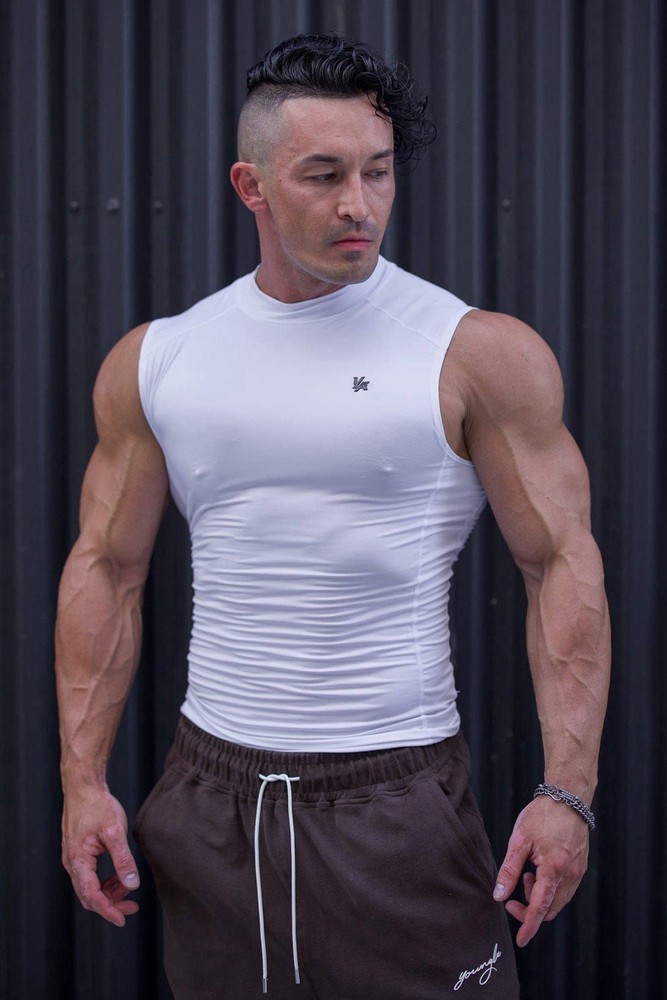 YoungLA Stealth Compression Cut-Off White Size Small