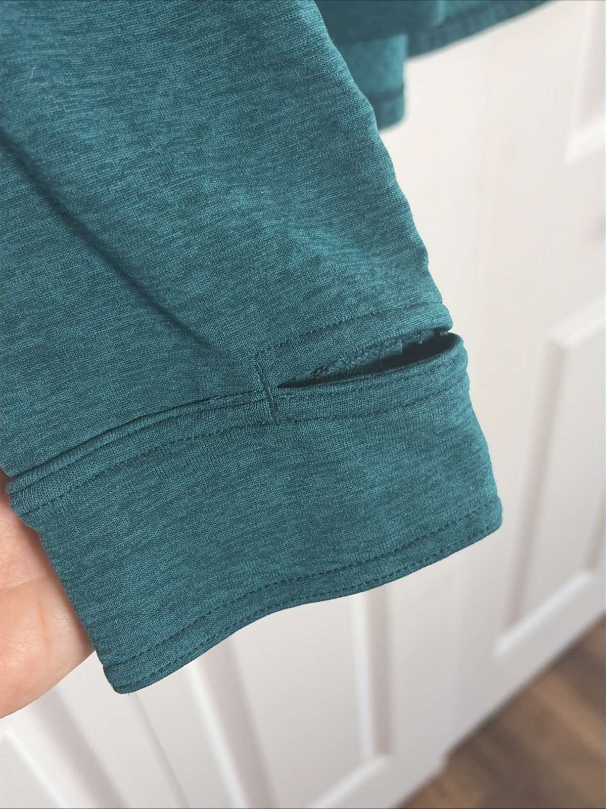 LL Bean Airlight 1/4 Zip Pullover Size L Teal Hiking Performance Slightly Fitted gallery