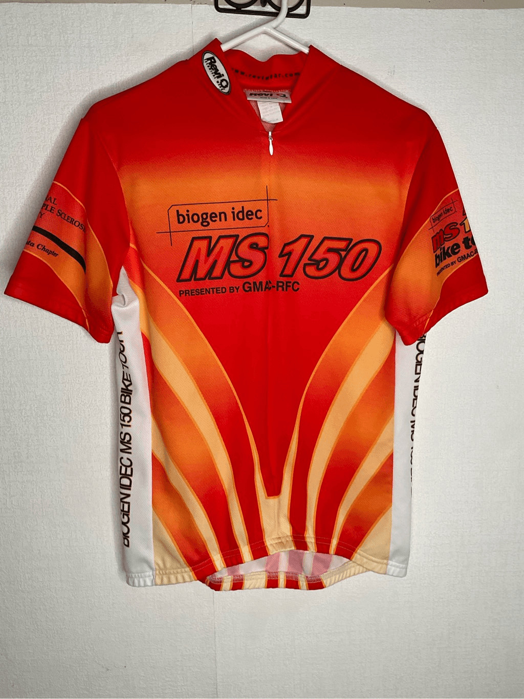 Revi Cycling Jersey Men’s Size Medium Red Orange 1/2 Zip MS 150 gallery