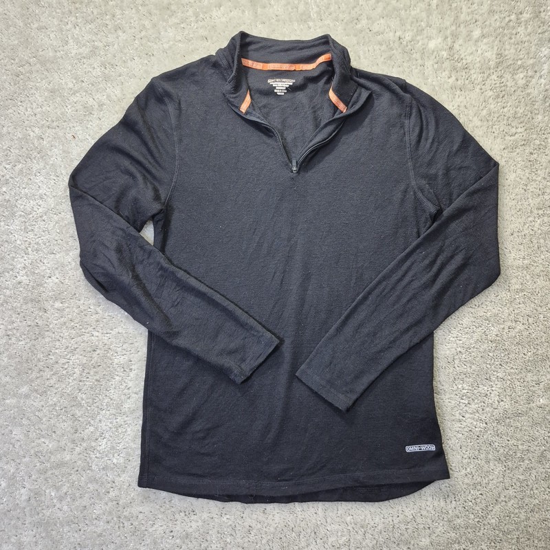 Omni Wool 1/4 Zip Shirt Mens Large Fitted Base Layer Polyester Wool Outdoor Ski gallery