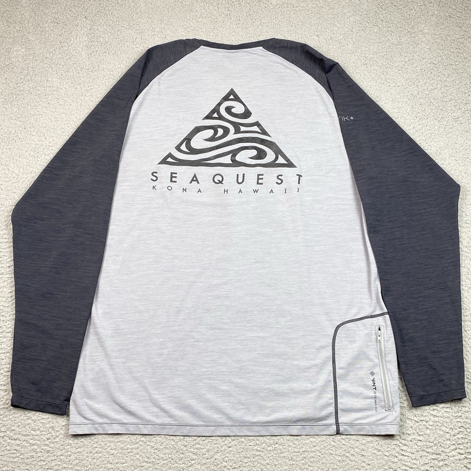 Anetik Men's Size 2XL Gray Long Sleeve Raglan Performance Stretch Hawaii UPF 30+ gallery