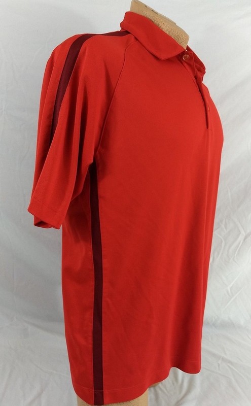 NIKE FIT DRY GOLF POLO SPORT SHIRT Mens L Deep Red & Burgundy Wine Accents gallery