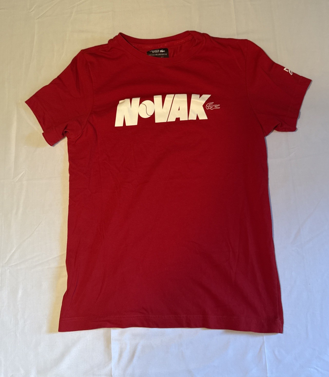 LACOSTE SPORT Novak Djokovic Ultra Dry Red Short Sleeve T-Shirt Mens Size S gallery