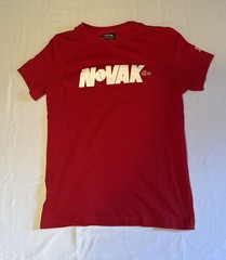 LACOSTE SPORT Novak Djokovic Ultra Dry Red Short Sleeve T-Shirt Mens Size S