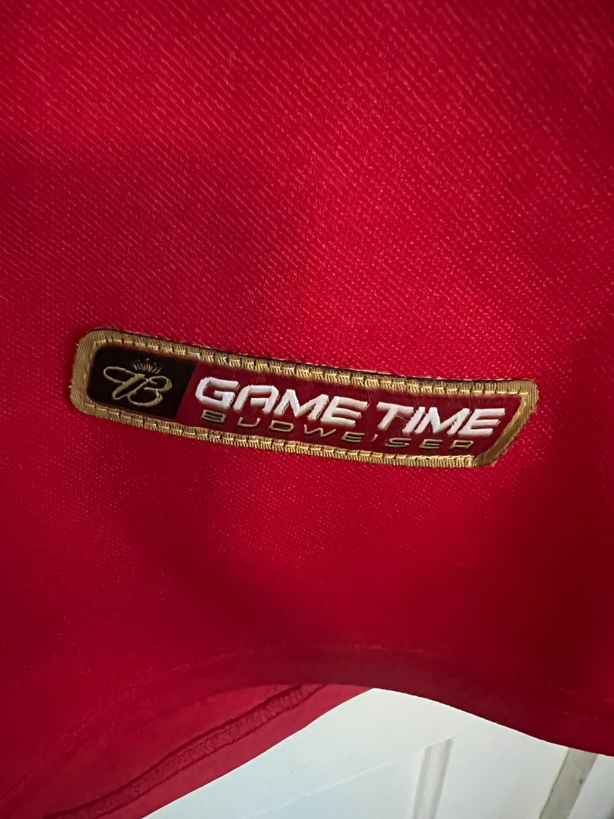 Budweiser Baseball Jersey Mens XL Game Time Button Up Black Red King Of Beer gallery