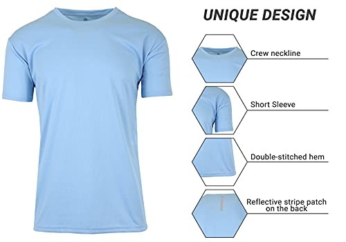GALAXY BY HARVIC MEN'S PERFORMANCE MOISTURE WICKING SHORT SLEEVE - SIZE SMALL gallery