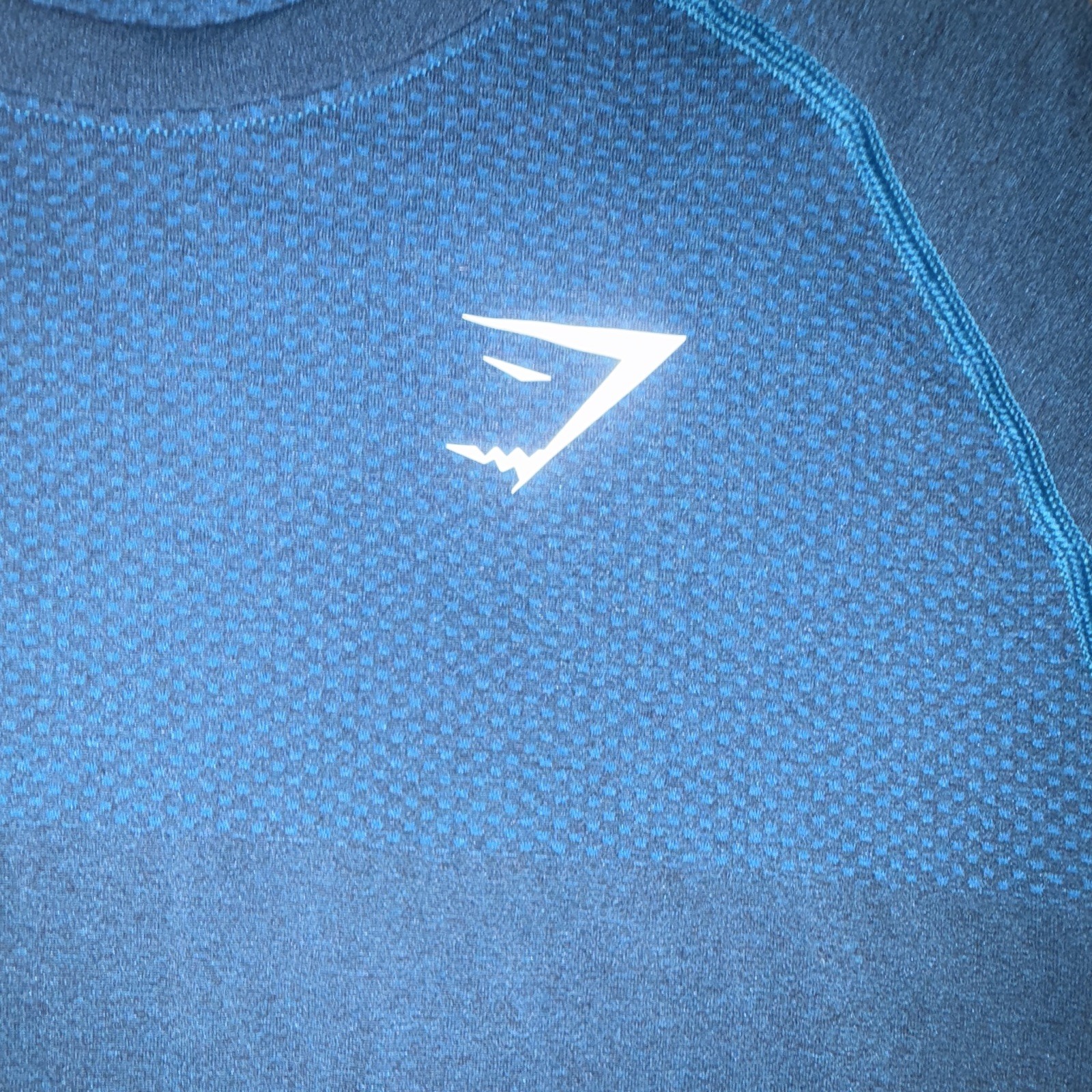 Gymshark Shirt Men Medium Blue OG Phantom Seamless Compression David Laid Gym gallery