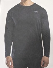 TYR Men’s SunDefense Black Long Sleeve Sun Shirt (1683180) Sizes L/XL – NWT