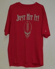 Just Hit It Football Skull Red T-shirt size XL Badger Sport
