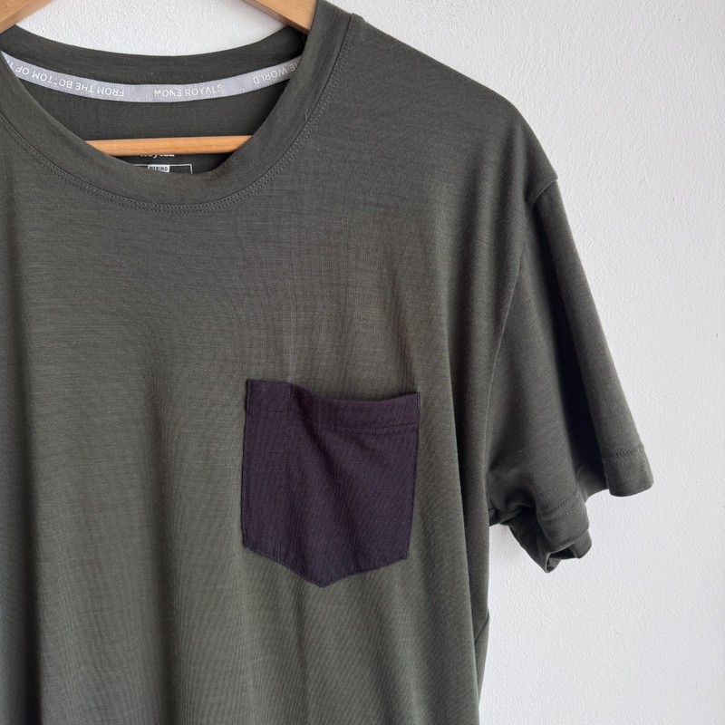 Mons Royale Harvey Pocket T-Shirt Merino Wool Mens L gallery