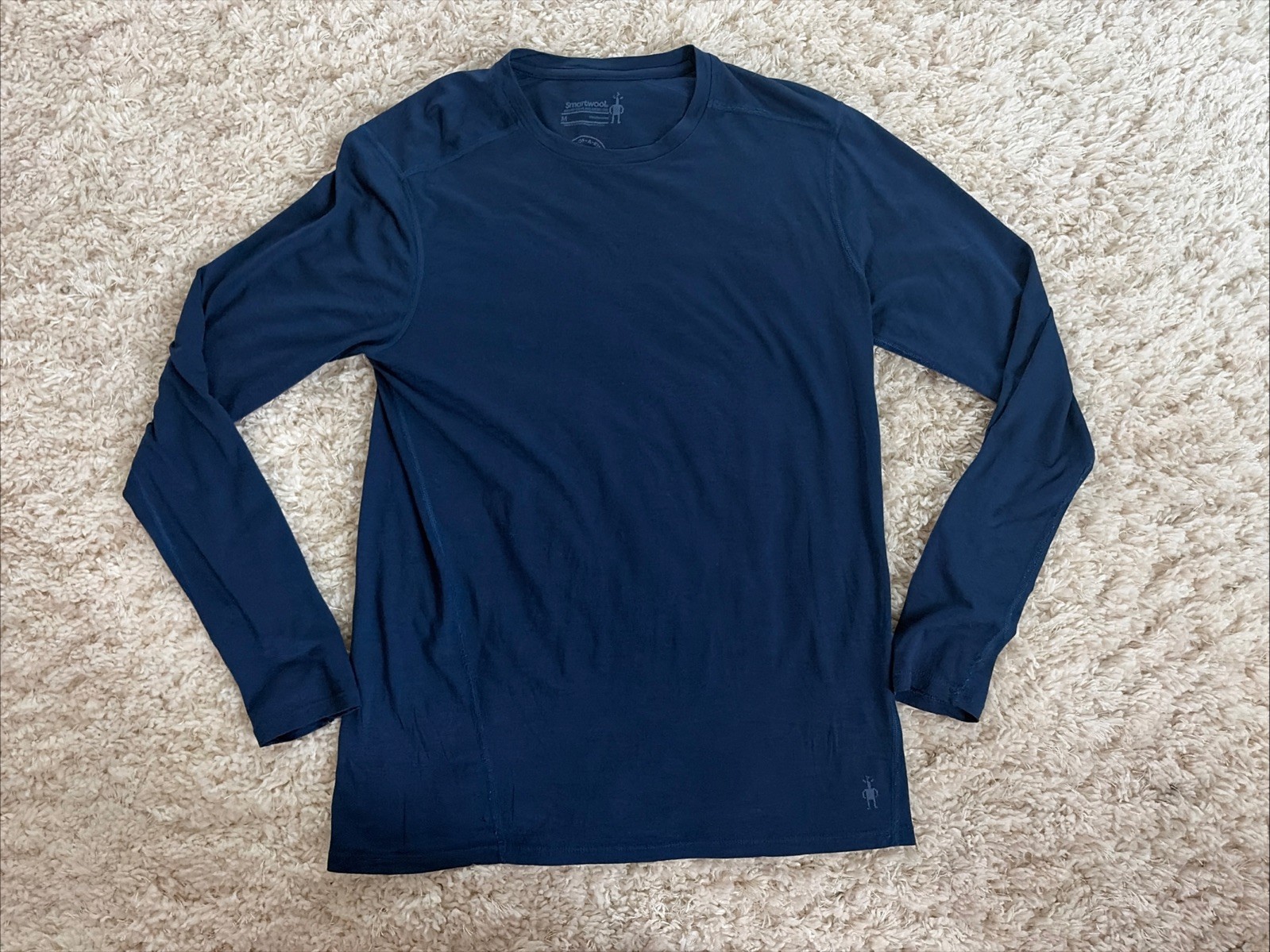 SmartWool Merino 150 Plant Based Dye Blue Long Sleeve Shirt Men Medium BaseLayer gallery