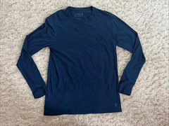 SmartWool Merino 150 Plant Based Dye Blue Long Sleeve Shirt Men Medium BaseLayer