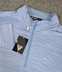 Levelwear 1/4 Zip Pullover Mens Medium Hydrangea Striped Performance NWT