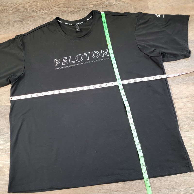 ADIDAS X PELOTON Training Short Sleeve Tshirt Black Logo Men's XL Spin Cycling gallery