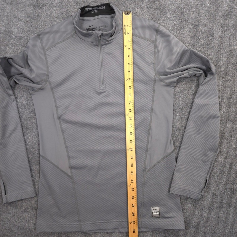 Nike Pro Combat Hyperwarm Lite 1/4 Zip Mens M Gray Fitted Performance Pullover gallery