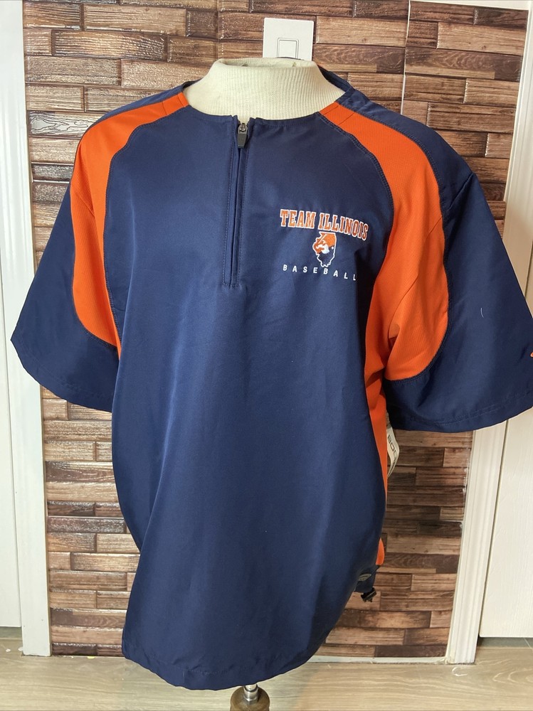 Boombah Men's Illinois Baseball Short Sleeve Quarter Zip Pullover Large NWT!!!
