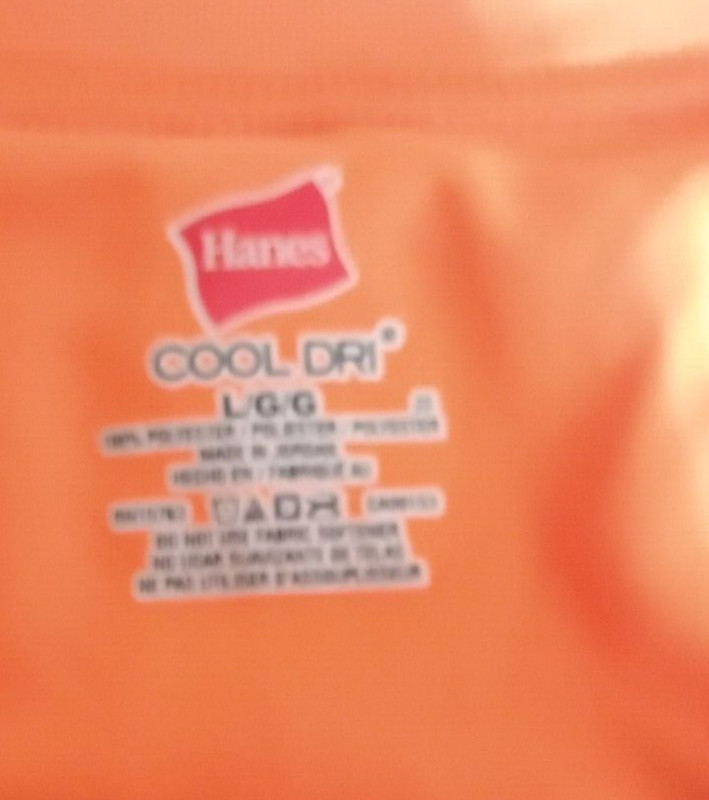 HANES MEN'S TSHIRT COOL DRI PERFORMANCE SAFETY ORANGE LARGE NWOT JORDAN gallery