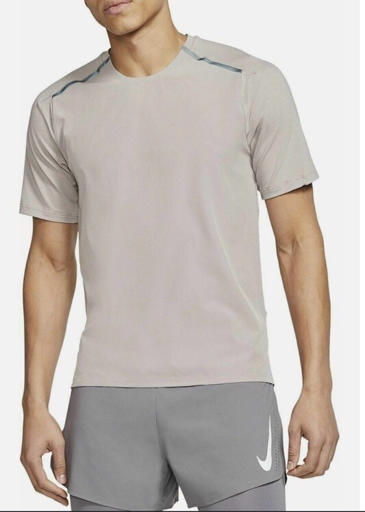 Men Sz L - Nike Tech Pack Short-Sleeve Running Top Tee Tan BV5713-218 New gallery