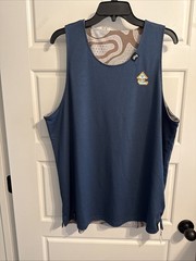 NWT IRG Trailhead Reversible Mesh Men Tank Blue And Green Print Size L