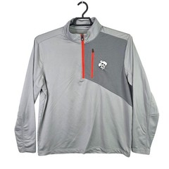 Mens Cutter & Buck Gray Pullover 1/4 Zip Shirt OSU Cowboys Long Sleeve Size XL
