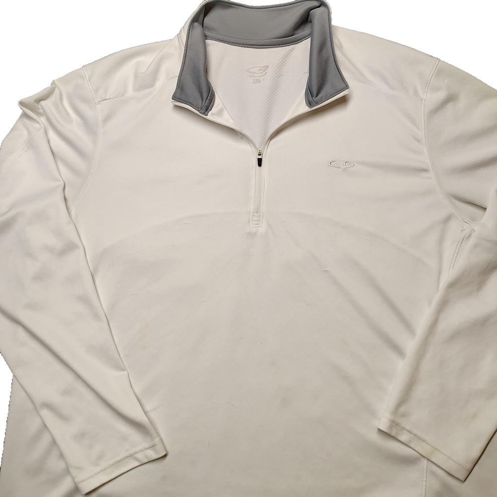 Champion Duo Dry 1/4 Zip Pullover Men's White Dri-Fit Performance Golf Jacket XL